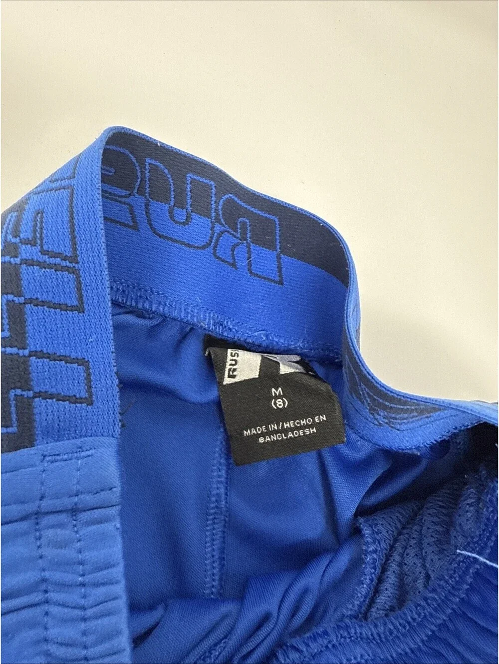 Russel Athletic Shorts Blue Youth Size (8) Medium With Small Hole